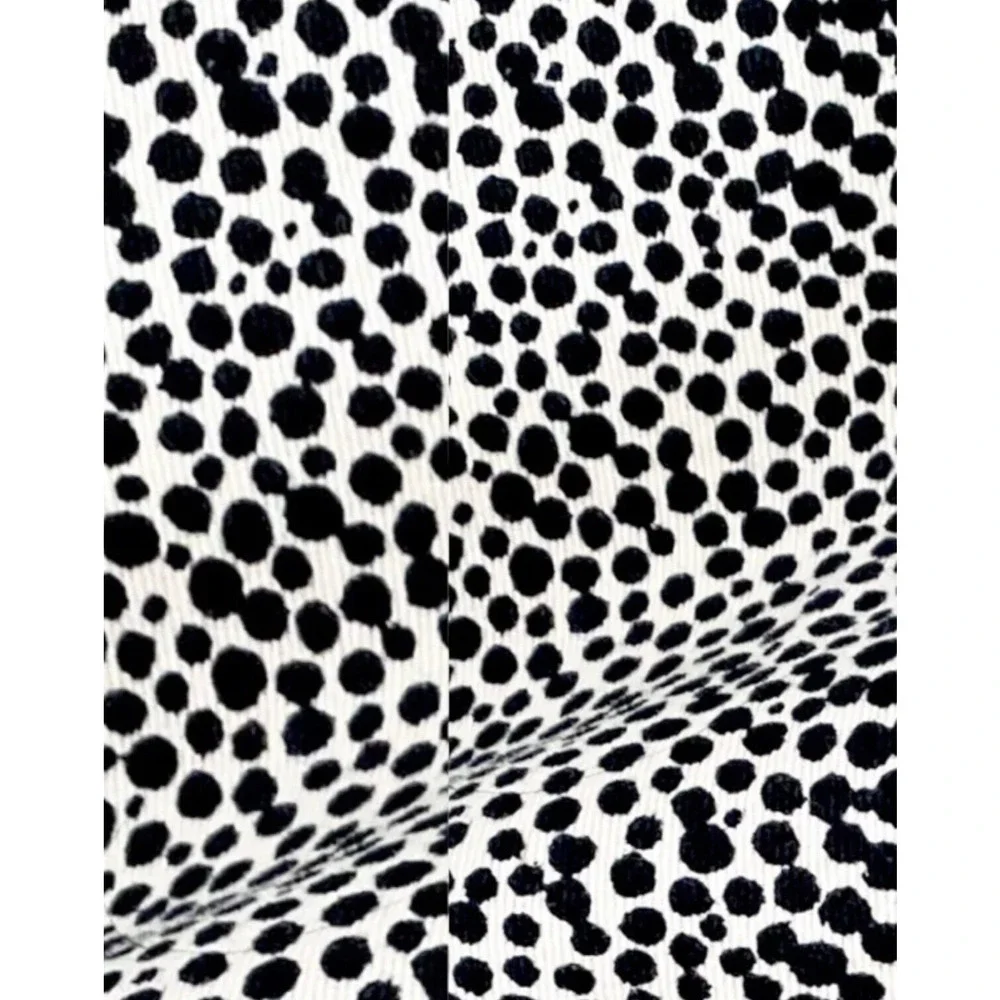 MADEWELL Safari Dotted Print Pants Mid Rise Ankle Stretch Slim White Black